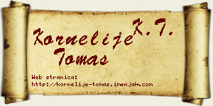 Kornelije Tomaš vizit kartica